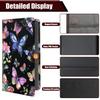 Car Registration and Insurance Card Holder with Magnetic Shut, PU Leather Driver License Vehicle Document, Car Wallet Case for Men & Women, Watercolor Butterflies Auto Glove Box Paperwork Organizer view 4