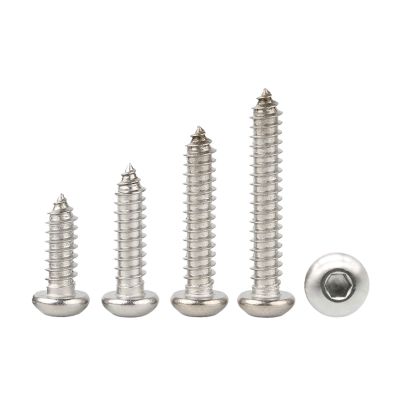 LLLKSX Stainless Steel Long Hex Socket Screws - Button Round Head Self Tapping Wood Screws for Home,DIY Projects(16mm,M6-10pcs)