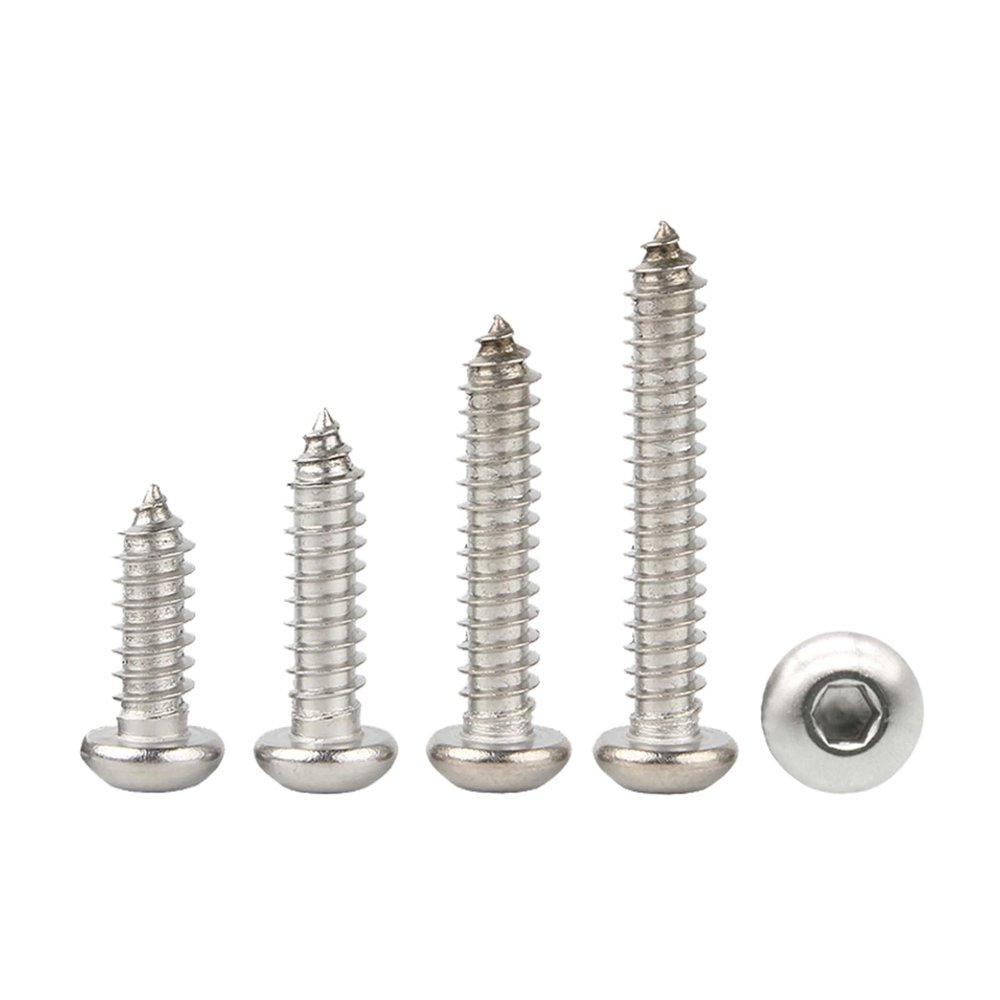 LLLKSX Stainless Steel Long Hex Socket Screws - Button Round Head Self Tapping Wood Screws for Home,DIY Projects(16mm,M5-10pcs)