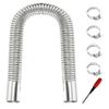 23.6" Stainless Steel Exhaust Hose, 1 inch Flexible Exhaust Pipe with 4 Hose Clamps & Screwdriver, Diesel Heater Exhaust Tubing Kit for Parking Air Heater, Generator Fuel Tank Diesel Gas Vent Hose view 1