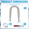 23.6" Stainless Steel Exhaust Hose, 1 inch Flexible Exhaust Pipe with 4 Hose Clamps & Screwdriver, Diesel Heater Exhaust Tubing Kit for Parking Air Heater, Generator Fuel Tank Diesel Gas Vent Hose view 2