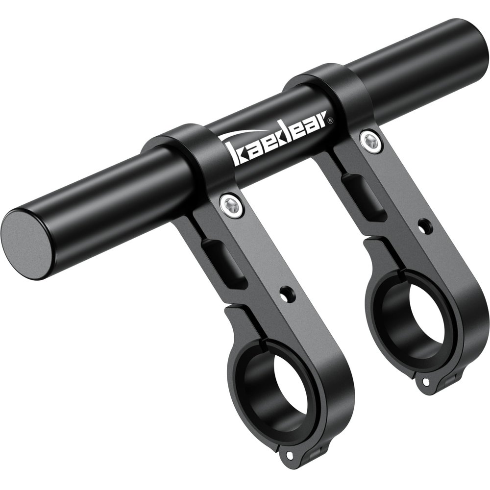 KAEDEAR Motorcycle Handlebar Clamp Mount Bar Long Version,Dual-Pillar Aluminum Accessory Extension for Phone,GPS,Camera,0.86/1/1.12/1.26Inch22/25.4/28.6/32mm Handlebar Compatible,Heavy Duty,KDR-H4W-BK