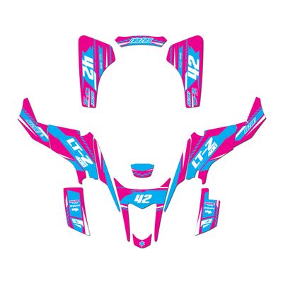 Kalair GFX Graphics Kit for Suzuki LTZ400 (2003-2008) Lethal Series Magenta 21 Mil - Pro Edition - ATV UTV Custom Racing Graphics Stickers Decals Kit, no-Plastics