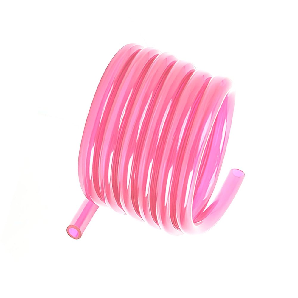 Cuymoap Motorcycle Carburetor Fuel Pipe, 118" Flexible Sealing Rubber Hose, Cuttable Plug-in Heat-resistant Exhaust Pipe, Oil Tube Replacement for Go Kart Moped ATV Dirt Bike (Pink)