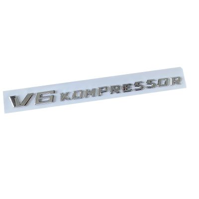 V6 V8 V12 Kompressor Turbocharged Logo Leaf Plate Logo for Mercedes B (V6 Kompressor Chrome Silver)