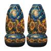 Foruidea Car Seat Cover Full Set Starry Sky Sunflowers Oil Painting Car Seat Covers for Car Auto Seats Protector Front and Rear Bench Seats Fit Most Cars,SUV,Sedan,Trucks view 4