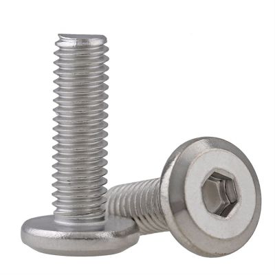 Zkensh-Bolts 304 Stainless Steel Flat Head Hexagon Socket Bolt M6 M8 Furniture Screw Large Hex Socket Screw Chamfer Bolt 5PCS, Widely Used(55mm,M6)