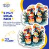 Flip Flops Stickers - Beach Theme - Summer Vibes - Vacation Mode - 2 Pack 5" Wide Design - Adheres to Laptops, Tumblers, and More Made in The USA - AQS9725 view 4