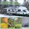 Winter Year-Round Outdoor Protection, Quick Installation and Roll Up Storage with Reflective Strips Double Hook & Loop Tape, RV Skirting for Travel Trailers & 5th Wheels 3.1ft High 92ft Length view 3