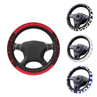 Custom Steering Wheel Cover Personalized Non-Slip Steering Wheel Sweat-Absorbing Cover Customizable with Images and Text red