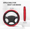 Custom Steering Wheel Cover Personalized Non-Slip Steering Wheel Sweat-Absorbing Cover Customizable with Images and Text red view 4