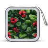 QMNLKH CD Case 40 Capacity Hard Plastic DVD Case Holders Vegetation Leaves with Hibiscus Flowers Disc Cases Torage Binder Wallet for Car Home Travel view 1