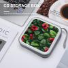 QMNLKH CD Case 40 Capacity Hard Plastic DVD Case Holders Vegetation Leaves with Hibiscus Flowers Disc Cases Torage Binder Wallet for Car Home Travel view 4
