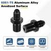 HARFINGTON 4AN Male to 1/4" NPT Male Straight Flare Adapter Pipe Thread Fitting Adapter Aluminum Fuel Hose Line Fitting for Vehicles, Black view 4