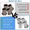 JERBOR 4pcs Weld-On Nuts, 1/2"-13 Thread Long Threaded Stepped Female Weld Nut, Female Weld Nut for Steel Chassis Mounting Tab view 4