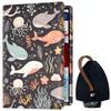 Car Registration and Insurance Holder, Waterproof PU Leather Auto Truck Document Holder for Men Women, Vehicle Glove Box Organizer with Magnetic Shut for Cards, Driver License, Whale Cartoon Pattern view 1