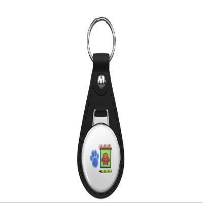 1080 Graphics Blue Clues Handy Dandy Notebook Leather Keychain Stainless Steel Ring for Keys, Bags, or Backpacks