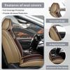 JARMAY Car Seat Cover for Dodge Challenger 2008-2023, Waterproof Durable Premium Leather Seat Cover, Comfortable Breathable Personalized Sports seat Covers.(2 Seats Standard,Cream Coffee) view 4