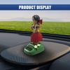 KPFILEH Solar Powered Hula Girl Dancing Car Dashboard Decorations, Cute Swing Hawaiian Auto Dash Figure Ornament with Shaking Head, Vehicle Interior Accessories for Car, Home, Desktop(Red) view 3