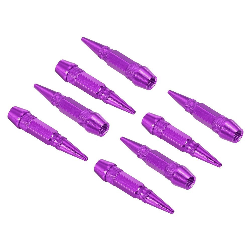 PATIKIL 8 Pcs 60mm Spiked Shape Tire Valve Stem Caps Car Wheel for Car Purple
