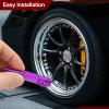 PATIKIL 8 Pcs 60mm Spiked Shape Tire Valve Stem Caps Car Wheel for Car Purple view 3