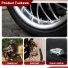 PATIKIL 8 Pcs 60mm Spiked Shape Tire Valve Stem Caps Car Wheel for Car Purple view 4