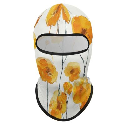 Balaclava Face Mask Ski Mask - Yellow Flower Pattern Full Face Cover Winter Neck Gaiter for Men & Women