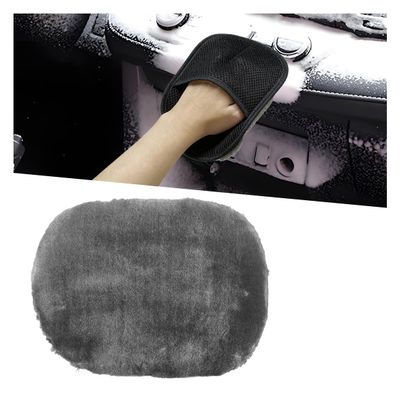 KPFILEH 2PCS Car Wash Mitt, Soft Plush Non-Scratch Auto Dust Cleaning Pad, High-Density Car Washing Gloves, Universal Vehicle Exterior & Interior Detailing Supplies for Cars, Trucks, SUVs(Gray)