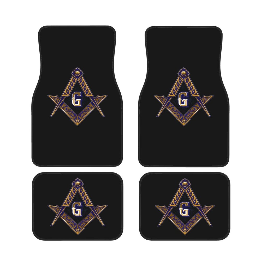 Freemason Masonic Car Floor Mats Anti-Slip Car Foot Pads Universal Fit Most Sedan Truck SUV Vans Car Foot Pads Set of 4 Pieces
