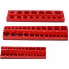 Magnetic Socket Organizer Set 6-Piece 141 Capacity with Non-Scratch Rubber Base Red Blue Color Coded Socket Trays for 1/4" 3/8" 1/2" Drive Metric SAE Strong Hold Tool Box Organizer view 3