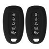 StandardAutoPart Silicone Key Fob Cover for Hyundai Elantra (2021-2023) Elantra Hybrid (2021-2024) Elantra N (2021-2024) Soft Rubber Protective Case (Double Black - 2 Pack) view 1