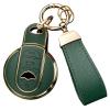 Axtrulix Key Fob Cover for BMW Mini Cooper, Upper Leather + Soft TPU Key Cover Case Shell for Clubman, Hardtop, Convertible, Countryman 2014-2024 view 1
