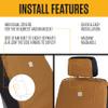 Carhartt Waterproof Nylon Front Bucket Seat Cover, Port, 700 Denier view 3