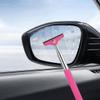 SWPHRT Car Side Mirror Squeegee, Retractable Vehicle Rear View Mirror Wiper with Anti-Slip Handle, Portable Auto Rearview Squeegee Cleaner for Car Raindrop, Universal Fit (Pink/Red Flag) view 3