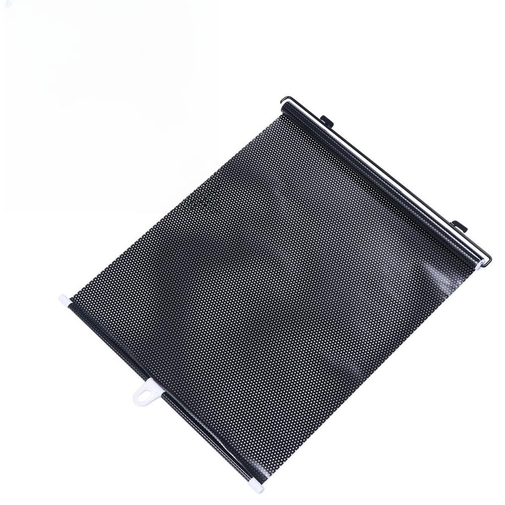 MotorCart Basics 2 Set Retractable Car Sun Shade Curtain Black PVC Window Roller Shades for Vehicle Privacy Heat Reduction UV and Glare Protection Easy Install Side Window Covers