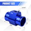 Hovom 34mm Water Temperature Joint Pipe Connector, Aluminum Water Temp Sensor Gauge Radiator Coolant Hose Adapter with 2 Clamps, Radiator Hose Attachment Adapter, Car Accessories(Blue, 34mm) view 2