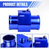 Hovom 34mm Water Temperature Joint Pipe Connector, Aluminum Water Temp Sensor Gauge Radiator Coolant Hose Adapter with 2 Clamps, Radiator Hose Attachment Adapter, Car Accessories(Blue, 34mm) view 3