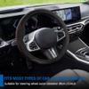 Leather Car Steering Wheel Cover, Universal 15 inch Microfiber Leather Steering Wheel Cover, Anti-Slip Breathable Steering Wheel Decoration, Steering Wheel Accessories for Women Men view 2