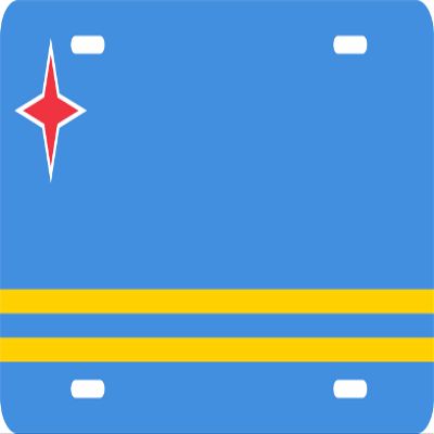 DMSE 12" x 6" Aluminum License Plate North American Flag Designs Durable UV-Printed Metal Car Tag for Front Plate Mounting, Garage Dcor, Gifts & Collectors (Aruba)