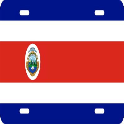 DMSE 12" x 6" Aluminum License Plate North American Flag Designs Durable UV-Printed Metal Car Tag for Front Plate Mounting, Garage Dcor, Gifts & Collectors (Costa Rica)