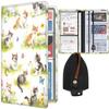Car Document Holder, Car Registration and Insurance Card Holder with Magnetic Shut, PU Leather Paperwork Case Wallet for Driver License, Auto Vehicle Glove Box Organizer, Watercolor Cats and Flowers view 1