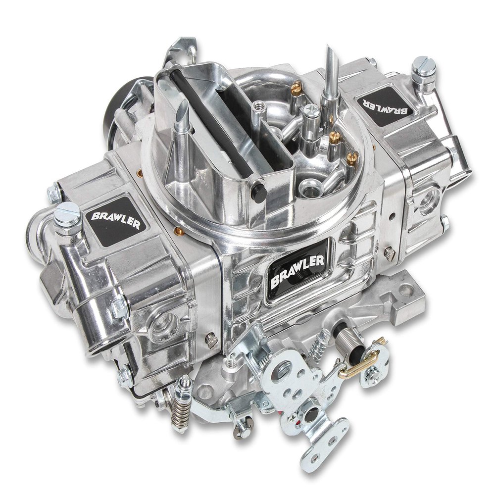 Carburetor | Brawler Diecast, 4-Barrel, 650 CFM | Square Bore, Electric Choke, Mechanical Secondary | Dual Inlet, Aluminum, Tumble Polished | Each