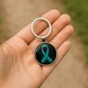 1080 Graphics stop end gun violence Awareness Day Wear Orange Enough End Gun Violence gun laws save lives Stainless Steel Keychain with Ring Double Sided view 2
