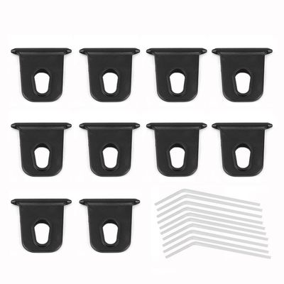 Chiffonade 10PCS Black ABS 5mm Tip RV Awning Hooks Universal Fit Slide-in Hangers for Camping Gear Organization