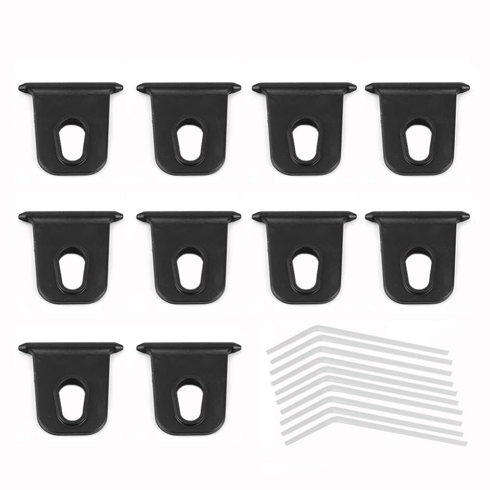 Chiffonade 10PCS Black ABS 5mm Tip RV Awning Hooks Universal Fit Slide-in Hangers for Camping Gear Organization