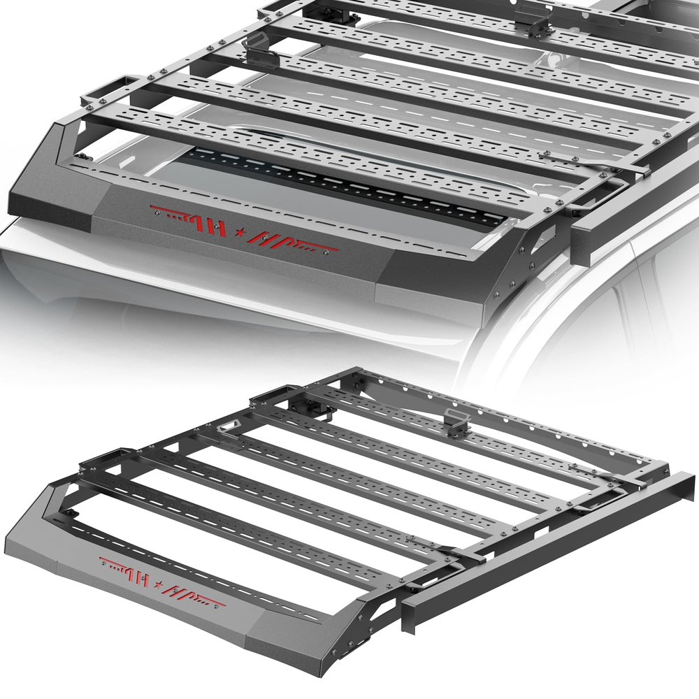 Top Roof Rack Compatible with 2005-2023 Toyota Tacoma Double Cab 4 Doors,Roof Rack Top Basket Cargo Carriers Luggage Carbon Heavy Duty Steel Cross Bars
