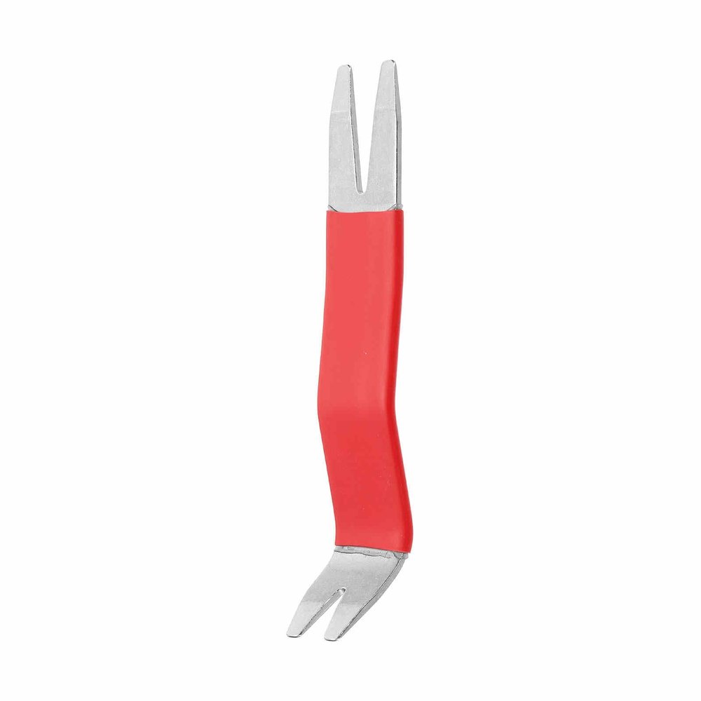 HARFINGTON Car Trim Removal Tool 5" Steel Auto Clip Lifter Car Removal Pry Bar Tools with Rubber Sleeve for Vehicle Door Audio Window Radio Panel Dashboard Repair, Red