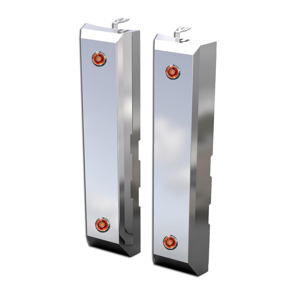 RoadWorks Peterbilt 589 Front Breather Lights with (4) Amber/Amber Bullseye LED Lights | 32065