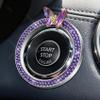 2PCS Bling Car Engine Start Stop Decoration Ring, Automotive Replacement Pushbutton Switches, Crystal Rhinestone Auto Push Start Button Ignition Ring Sticker, Car Decor Accessories for Women Girls view 1