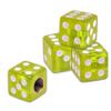 Surosha 4PCS Dice Style Tire Valve Stem Caps, Tire Valve Stem Covers, Corrosion Resistant Leakproof Car Wheel Air Caps with Rubber Ring, Wheel Tyre Air Cover for Vehicles (Transparent Yellow) view 1